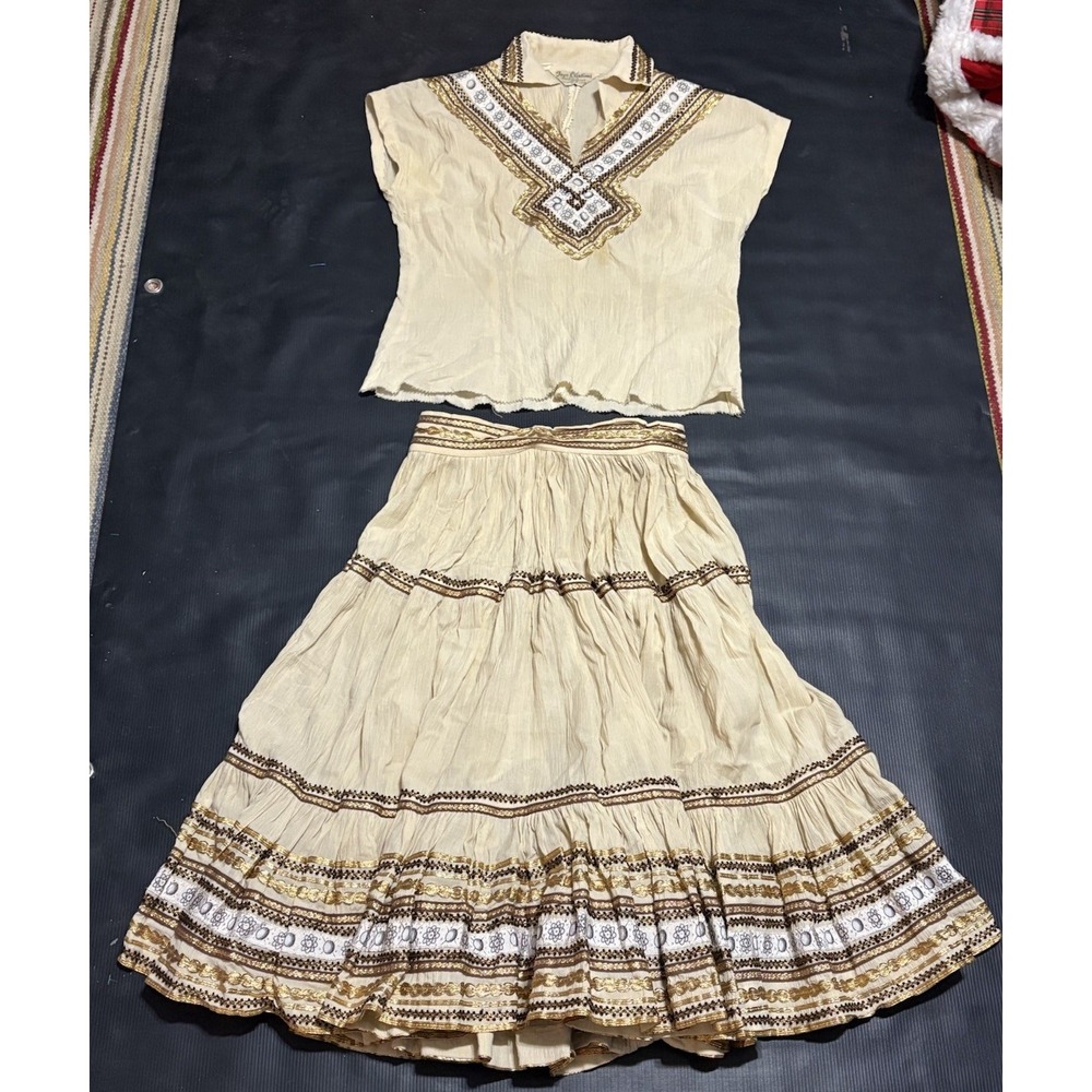 Vtg 50s Faye Creations Tucson Atomic Gold Metallic Patio Set Rockabilly Pin Up